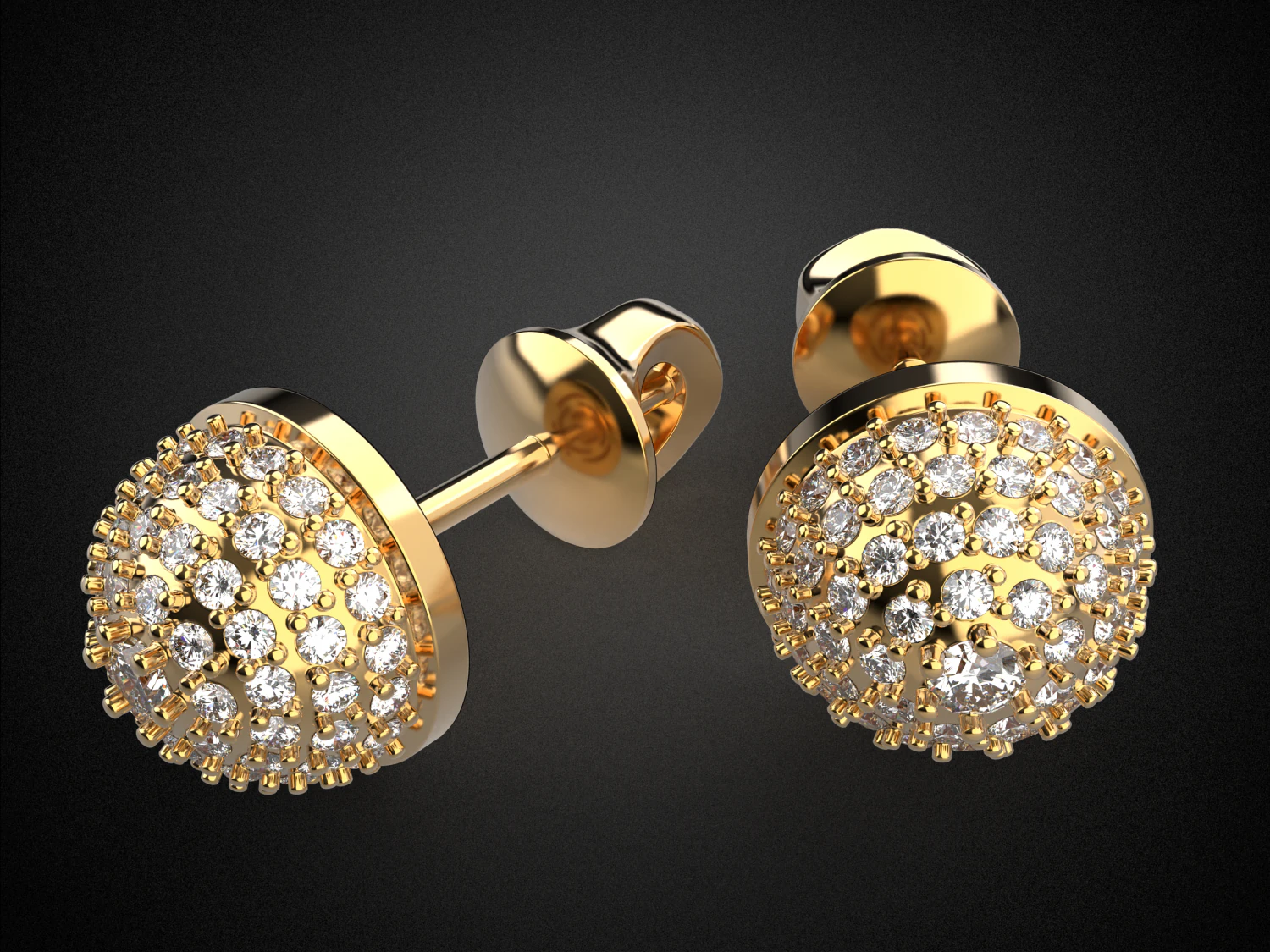 earrings studs gold e10 3d printable model 3D Print Model .c4d .max .obj .3ds .fbx .stl .blend 