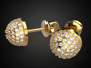 earrings studs gold e10 3d printable model 3Dプリントモデル