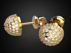 earrings studs gold e10 3d printable model 3D Print Model