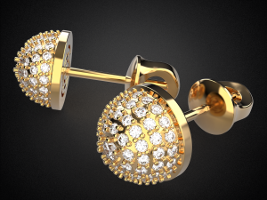 earrings studs gold e10 3d printable model 3Dプリントモデル