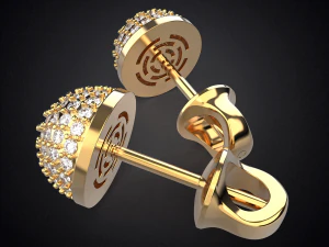 earrings studs gold e10 3d printable model 3D Print Model