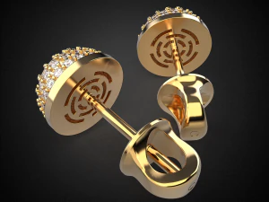 earrings studs gold e10 3d printable model 3D Print Model