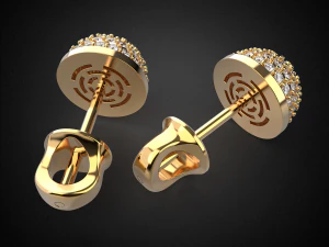 earrings studs gold e10 3d printable model 3D Print Model