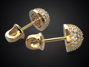 earrings studs gold e10 3d printable model 3Dプリントモデル
