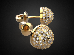 earrings studs gold e10 3d printable model 3Dプリントモデル