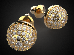 earrings studs gold e10 3d printable model 3Dプリントモデル