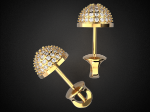earrings studs gold e10 3d printable model 3Dプリントモデル