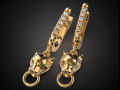 panther gemstone earrings smooth e2 3d print model 3D Print Model