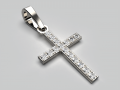 diamond cross necklace classic pendant 3d print model free 3D Print Models