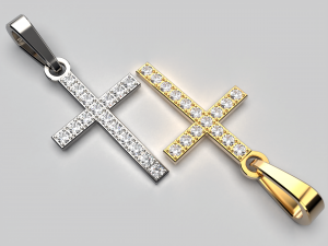 diamond cross necklace classic pendant 3d print model free Modelo de Impressão 3D