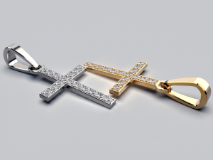 diamond cross necklace classic pendant 3d print model free Modelo de Impressão 3D