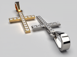 diamond cross necklace classic pendant 3d print model free Modelo de Impressão 3D