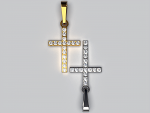 diamond cross necklace classic pendant 3d print model free Modelo de Impressão 3D
