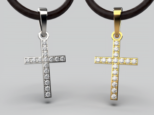 diamond cross necklace classic pendant 3d print model free Modelo de Impressão 3D