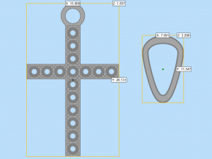 diamond cross necklace classic pendant 3d print model free Modelo de Impressão 3D
