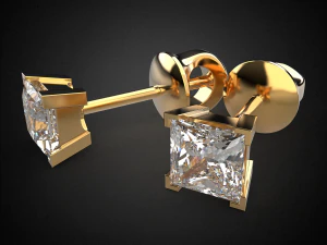 earrings studs gold e8 3d print model 3D Print Model