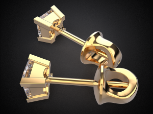 earrings studs gold e8 3d print model Model Cetak 3D