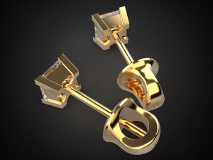 earrings studs gold e8 3d print model Model Cetak 3D