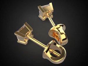earrings studs gold e8 3d print model 3D Print Model