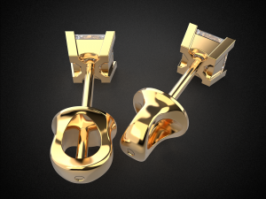 earrings studs gold e8 3d print model Model Cetak 3D