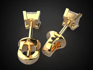 earrings studs gold e8 3d print model 3D Print Model