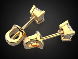 earrings studs gold e8 3d print model 3D Print Model