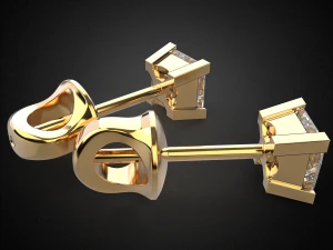 earrings studs gold e8 3d print model 3D Print Model