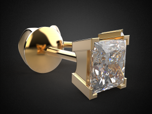 earrings studs gold e8 3d print model Model Cetak 3D