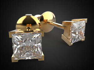 earrings studs gold e8 3d print model Model Cetak 3D