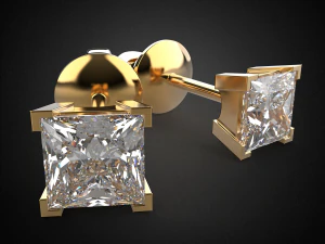 earrings studs gold e8 3d print model 3D Print Model