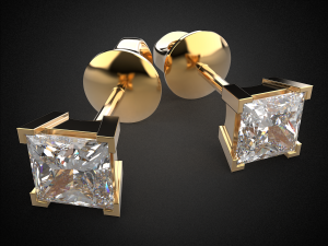 earrings studs gold e8 3d print model Model Cetak 3D