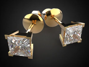 earrings studs gold e8 3d print model 3D Print Model