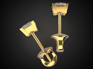 earrings studs gold e8 3d print model Model Cetak 3D