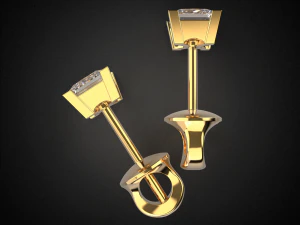 earrings studs gold e8 3d print model 3D Print Model