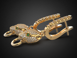 panther gemstone earrings e1 3d print model 3D Print Model