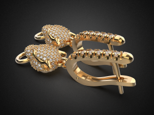 panther gemstone earrings e1 3d print model 3D Print Model
