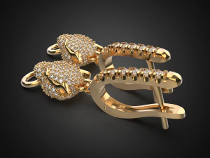 panther gemstone earrings e1 3d print model 3D Print Model