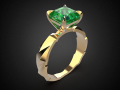 engagement emerald ring gold r7 3d print model 3D Print Model