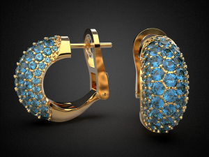 sapphire earrings gold e14 3d print model 3D Print Model