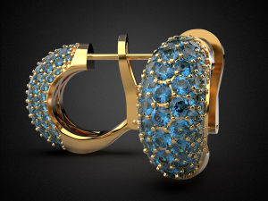 sapphire earrings gold e14 3d print model 3D Print Model