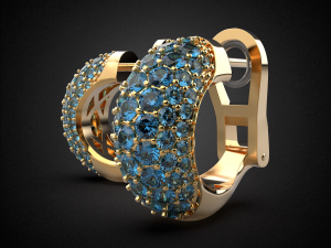sapphire earrings gold e14 3d print model 3D Print Model