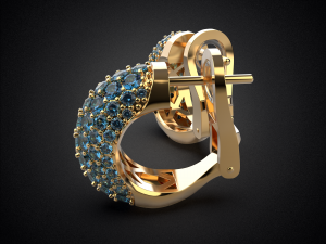 sapphire earrings gold e14 3d print model 3D Print Model