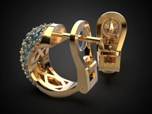 sapphire earrings gold e14 3d print model 3D Print Model