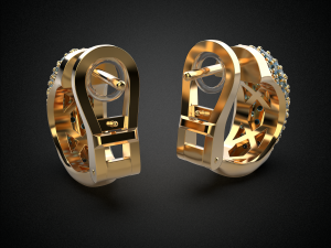 sapphire earrings gold e14 3d print model 3D Print Model