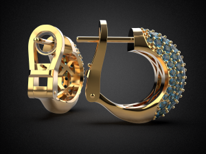 sapphire earrings gold e14 3d print model 3D Print Model