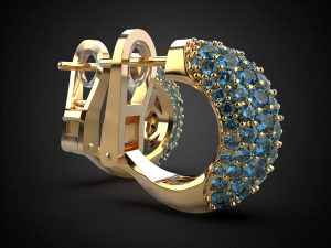 sapphire earrings gold e14 3d print model 3D Print Model