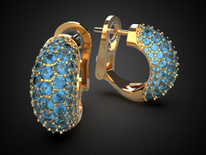 sapphire earrings gold e14 3d print model 3D Print Model