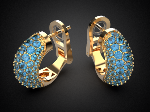 sapphire earrings gold e14 3d print model 3D Print Model