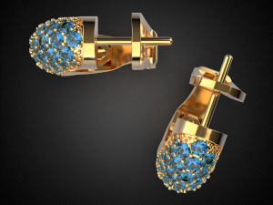 sapphire earrings gold e14 3d print model 3D Print Model