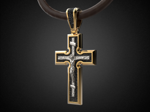 men pendant cross with rhodium plating p5 3d print model 3D Print Model